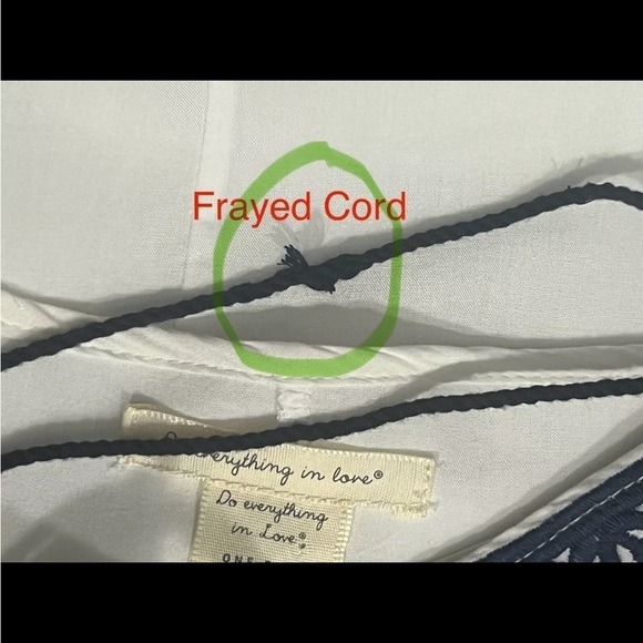 Do Everything in Love Embroidered Poncho with Fringe Blue White Tassels OS Boho - Picture 10 of 10